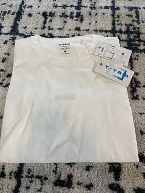 Men's White Short Sleeve Tee - 'Nothing' Embroidered